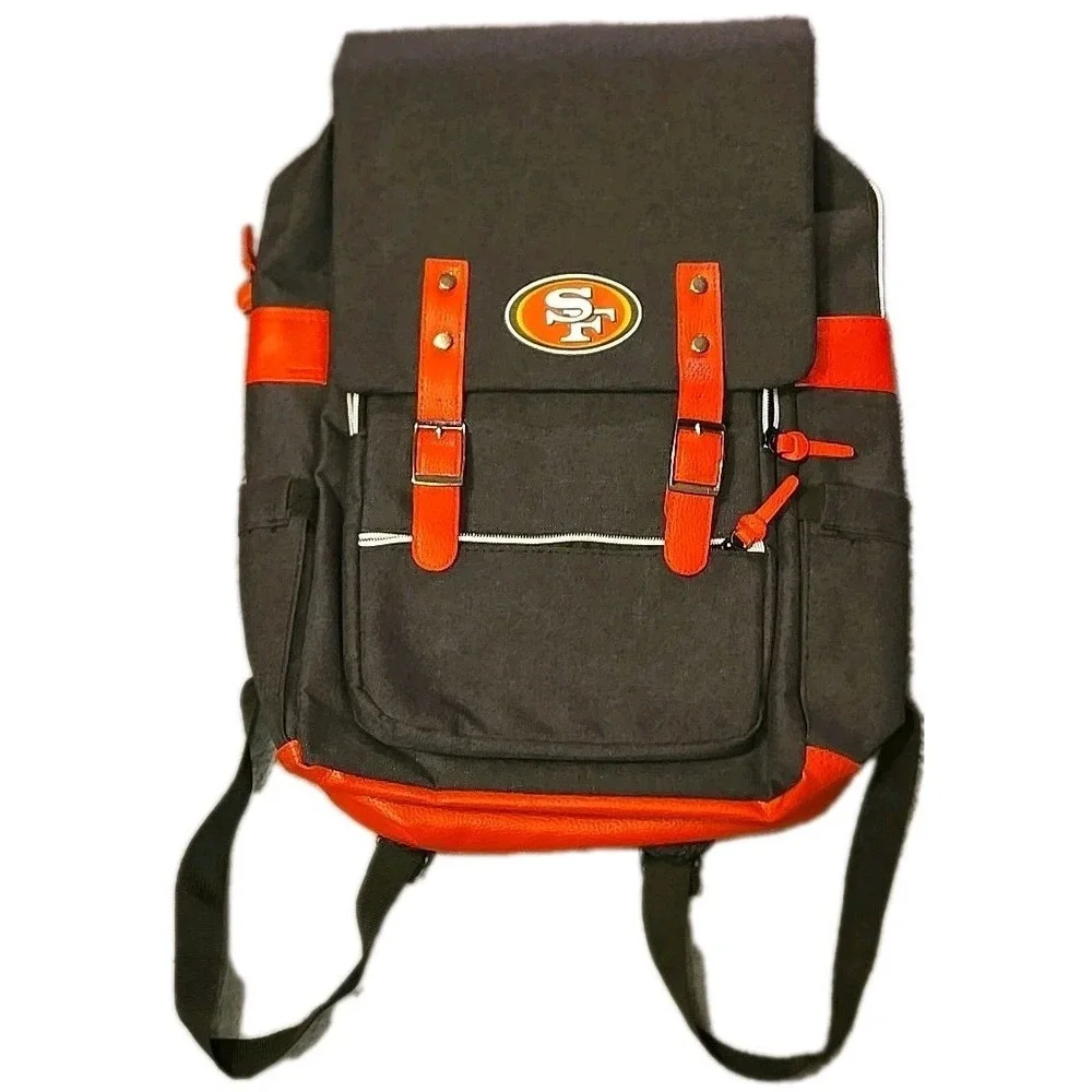 San Francisco 49ers Backpack Red/Black Team Logo 4 Pocket Idegy NFL NEW NWOT